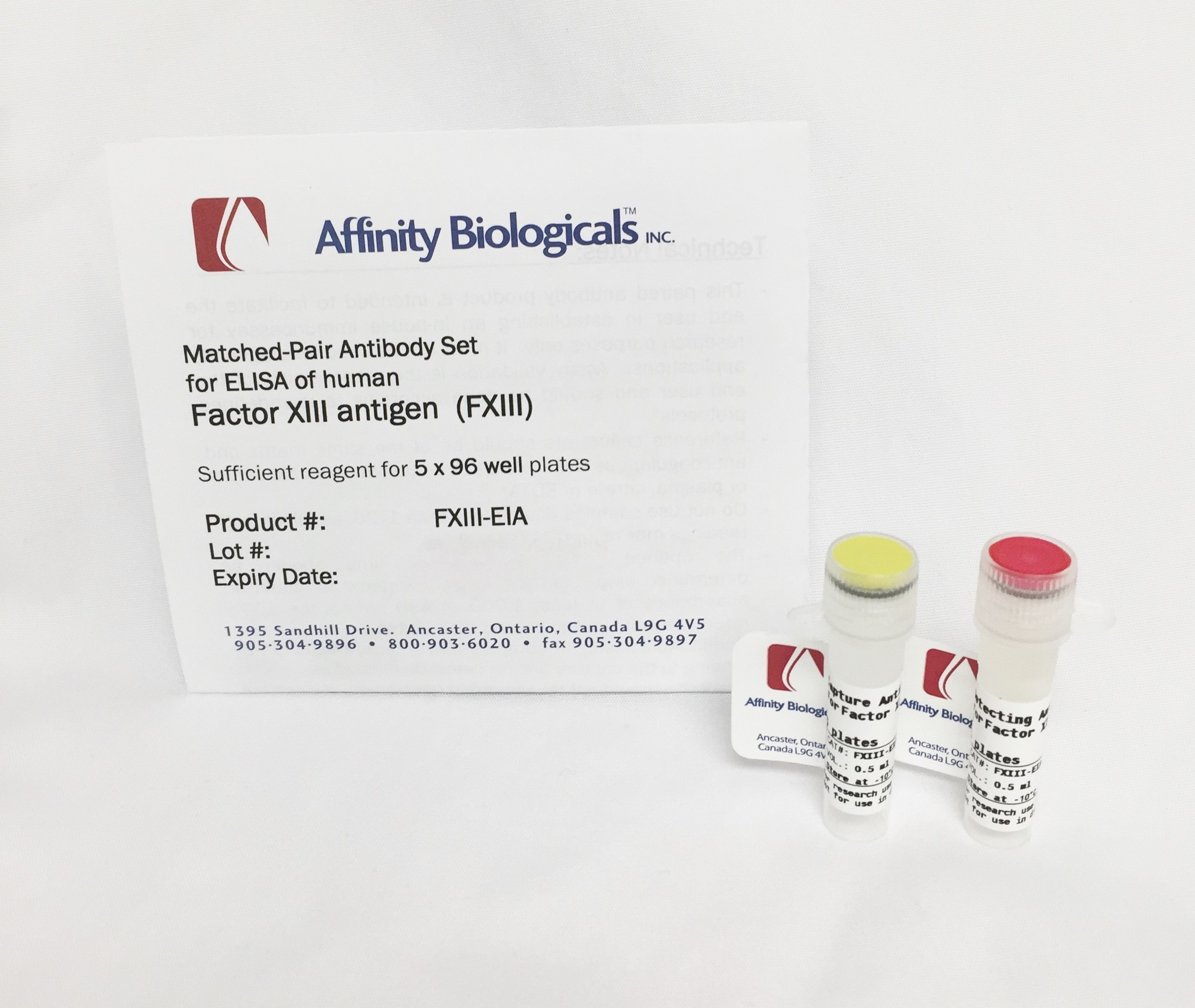 Factor XIII Paired Antibody Set